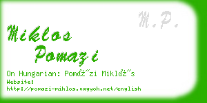 miklos pomazi business card